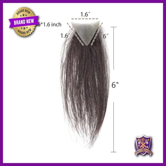 Human Hair Tape-On Triangle Hair Patch for Hair Loss Temples 2Pcs main image 5